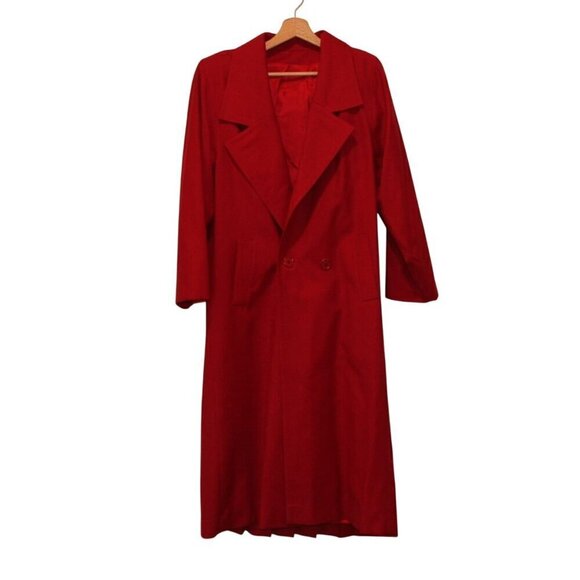 Vintage Diana Charles Red Wool Overcoat Size  4/5 (Small) Womens - Picture 6 of 13